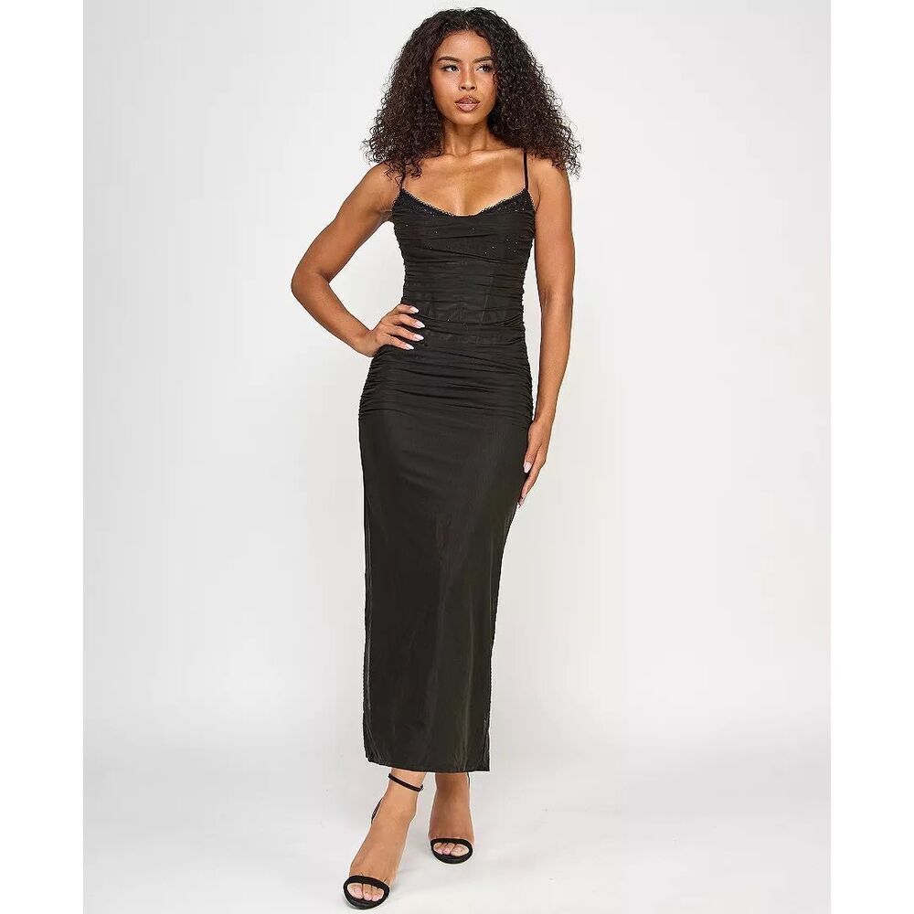 SENI & CADE Juniors' Sleeveless Lace Trim Corset Gown NEW NWT